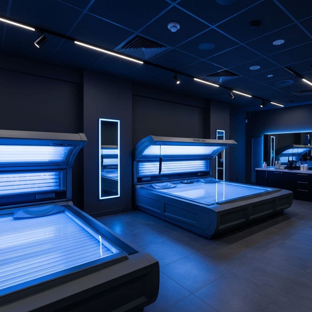 Sonnenstudio Gelsenkirchen Innenansicht mit modernen Sonnenbänken